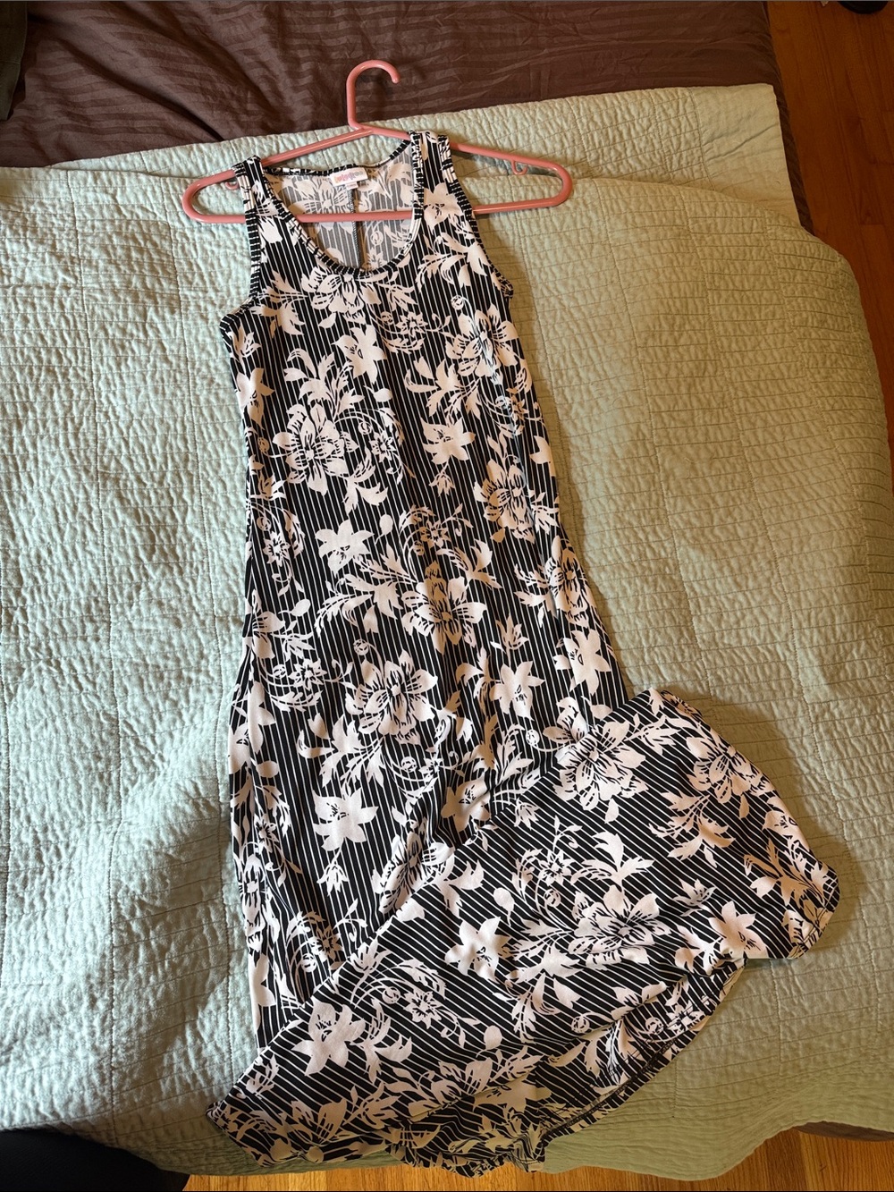 LuLaRoe Black & White Floral Maxi Dress